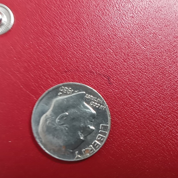 Coach Signature Jacquard & Leather Tri Fold Wallet Tan w/Red Interior - Picture 13 of 13